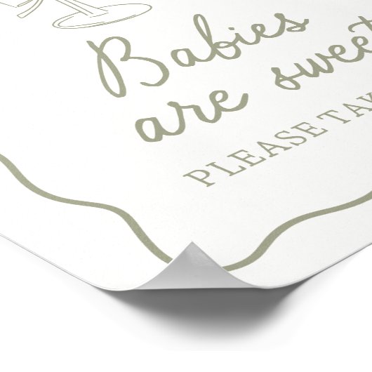 Tini One Martini Baby Dusche Dessert Zeichen Poster (Ecke)