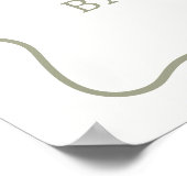 Tini One Martini Babydusche Begrüßungszeichen Poster (Ecke)