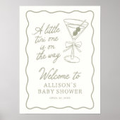 Tini One Martini Babydusche Begrüßungszeichen Poster (Vorne)
