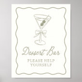 Tini One Martini Babydusche Dessert Bar Sign Poster (Vorne)