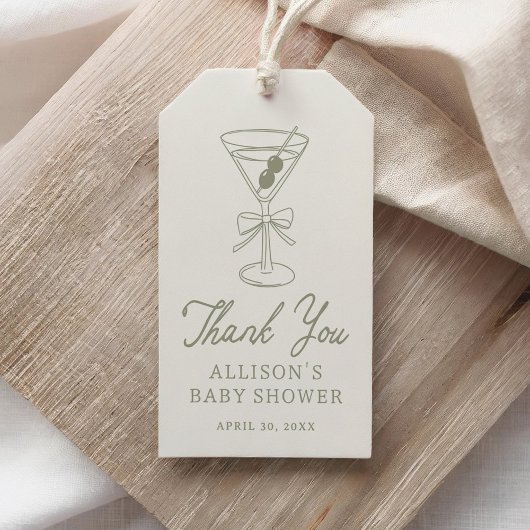 Tini One Martini Babydusche Geschenkanhänger