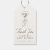 Tini One Martini Babydusche Geschenkanhänger (Vorderseite)