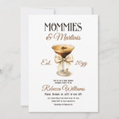 Tini One Mommies und Martini Espresso Babydusche Einladung (Vorderseite)