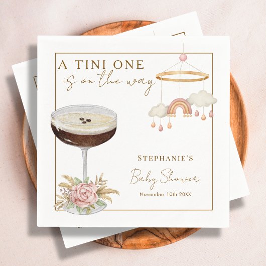 Tini One Pink Espresso Martini Girl Babydusche Serviette