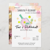 Tini Pickleball Boho Martini Bridal Couples Dusche Einladung (Vorne/Hinten)