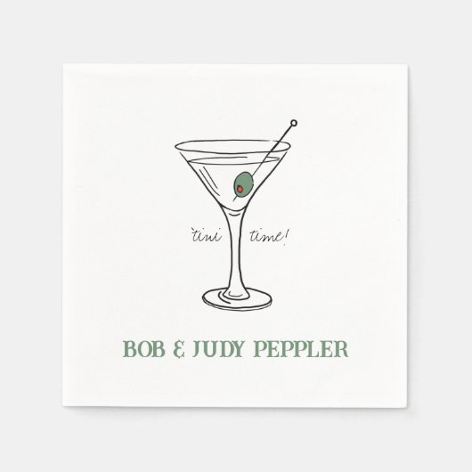 "tini time Personalisiert Paper Cocktail Napkins Serviette (Vorderseite)