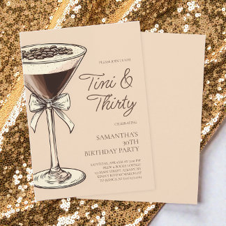 Tini und 30 Script Martini 30. Geburtstag Party Einladung
