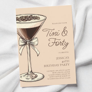 Tini und 30 Script Martini 40. Geburtstag Party Einladung
