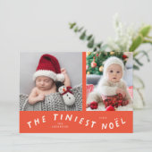 Tiniest Weihnachten Retro Red Holiday Geburtserklä (Stehend Vorderseite)