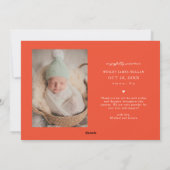 Tiniest Weihnachten Retro Red Holiday Geburtserklä (Rückseite)