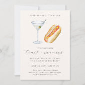 Tinis und Weenies | Ende des Sommerbackyard-Party Einladung (Vorderseite)