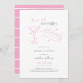 Tinis und Weenies Vintages Brautparty Einladung (Vorne/Hinten)
