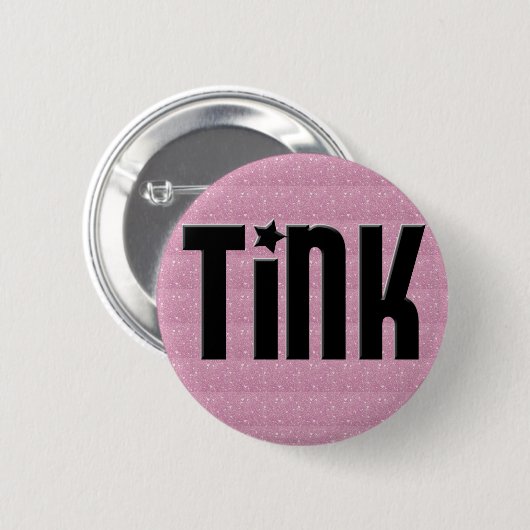 Tink Knopf - rosa Herzen Button (Vorne & Hinten)