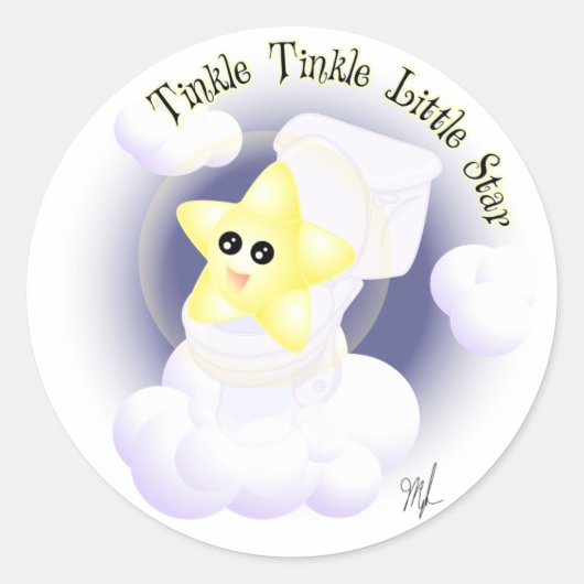Tinkle Tinkle Little Star Runder Aufkleber (Vorderseite)