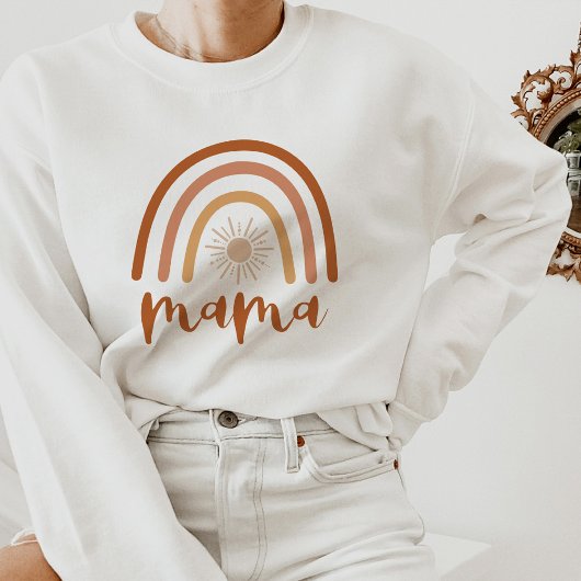 TINLEY Boho Burnt Orange Rainbow Sun Mama Sweatshirt