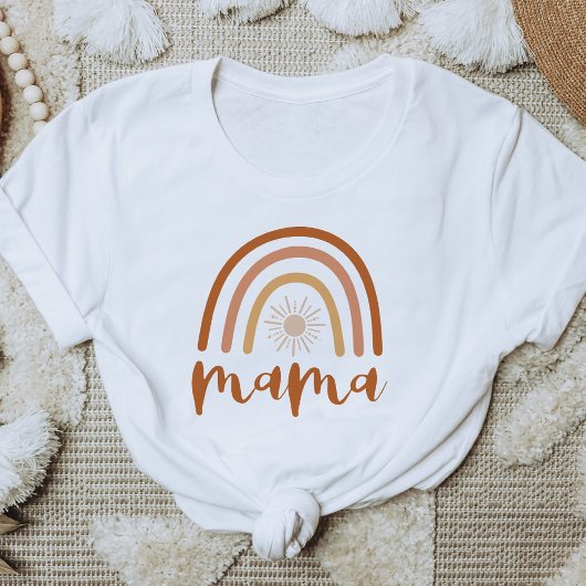 TINLEY Boho Burnt Orange Rainbow Sun Mama T-Shirt