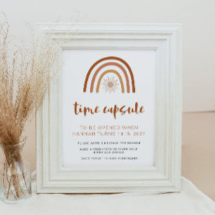 TINLEY Boho Rainbow 1. Geburtstagszeit Kapsel Poster