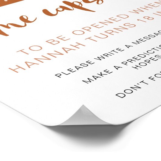 TINLEY Boho Rainbow 1st Birthday Time Capsul Pos Poster (Ecke)