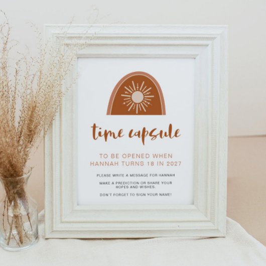 TINLEY Boho Rainbow 1st Birthday Time Capsul Pos Poster