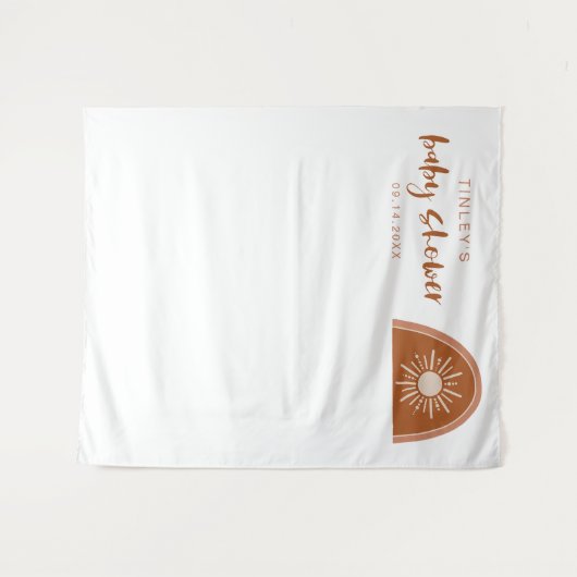 TINLEY Boho Terracotta Rainbow Baby Dusche Wandteppich (Vorderseite (Horizontal))