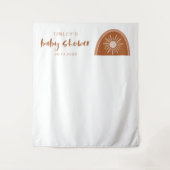 TINLEY Boho Terracotta Rainbow Baby Dusche Wandteppich (Vorderseite)