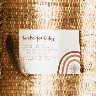 TINLEY Boho Terracotta Rainbow Books for Baby Einladung