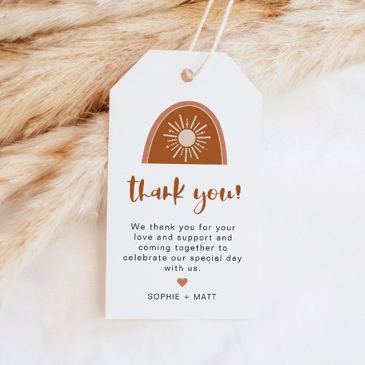 TINLEY Boho Terracotta Rainbow Favor Tag Geschenkanhänger