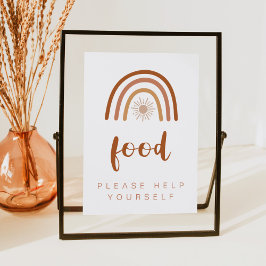 TINLEY Boho Terracotta Rainbow Food Table 12x18 Si Einladung