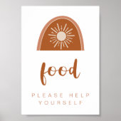 TINLEY Boho Terracotta Rainbow Food Table Sign Poster (Vorne)