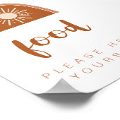 TINLEY Boho Terracotta Rainbow Food Table Sign Poster (Ecke)