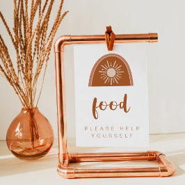 TINLEY Boho Terracotta Rainbow Food Table Sign Poster