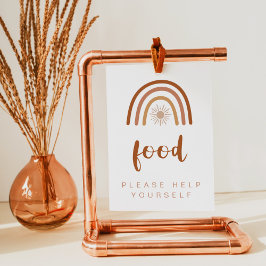TINLEY Boho Terracotta Rainbow Food Table Sign Poster