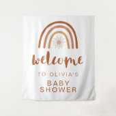 TINLEY Boho Terracotta Rainbow Sun Baby Dusche Wandteppich (Vorderseite)