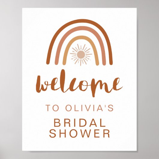 TINLEY Boho Terracotta Rainbow Sun Brautparty Poster (Vorne)