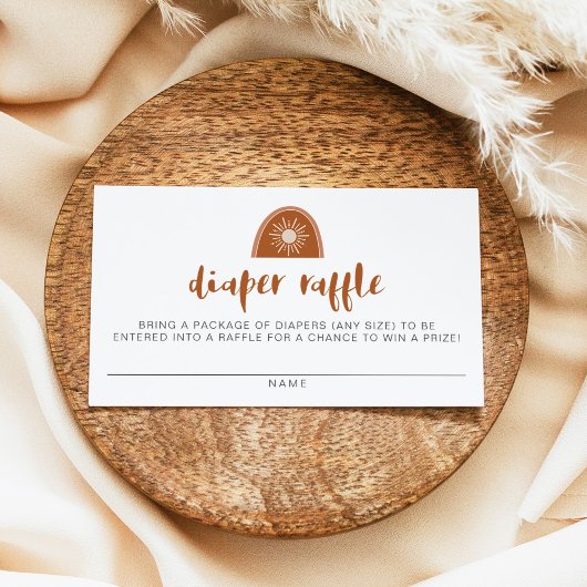 TINLEY Boho Terracotta Rainbow Sun Diaper Raffle P Platzkarte