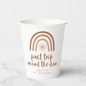 TINLEY Boho Terracotta Rainbow Sun Erster Geburtst Pappbecher (Vorderseite)