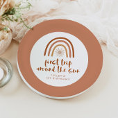 TINLEY Boho Terracotta Rainbow Sun Erster Geburtst Pappteller