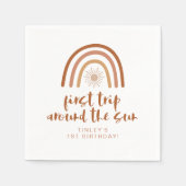 TINLEY Boho Terracotta Rainbow Sun Erster Geburtst Serviette (Vorderseite)