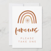 TINLEY Boho Terracotta Regenbogen Favoriten Tafelz Einladung (Vorderseite)