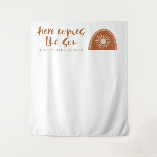 TINLEY Boho Terracotta Regenbogen Hier kommt der S Wandteppich (Vorderseite)