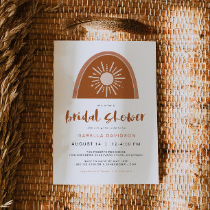 TINLEY Boho Terracotta Sun Rainbow Bridal Shower Einladung