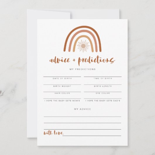 TINLEY Terracotta Rainbow Advice & Predictions Einladung (Vorderseite)