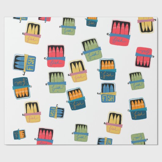 Tinned Fish Wrapping Paper Geschenkpapier (Flach)
