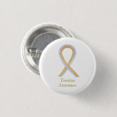 Tinnitus Gold/Silver Awareness Ribbon Custom Butto Button (Vorne & Hinten)