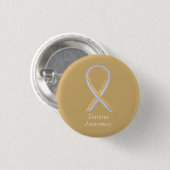 Tinnitus Gold/Silver Awareness Ribbon Custom Butto Button (Vorne & Hinten)