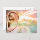 Tinnitus, konzeptionelle Computerkunst. Postkarte (Vorne/Hinten)