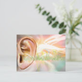 Tinnitus, konzeptionelle Computerkunst. Postkarte (Stehend Vorderseite)