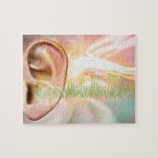 Tinnitus, konzeptionelle Computerkunst. Puzzle (Horizontal)