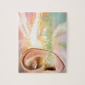 Tinnitus, konzeptionelle Computerkunst. Puzzle (Vertikal)