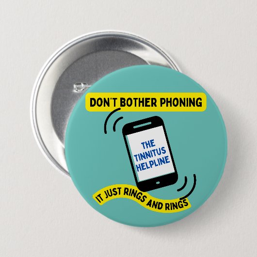 Tinnitus Witz Button Abzeichen Hörbehinderung Bewu (Vorne & Hinten)